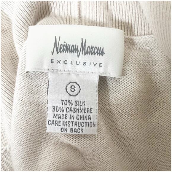Nieman Marcus Women’s Silk Cashmere Blend Wrap Sweater Cream Size Small - Picture 8 of 13